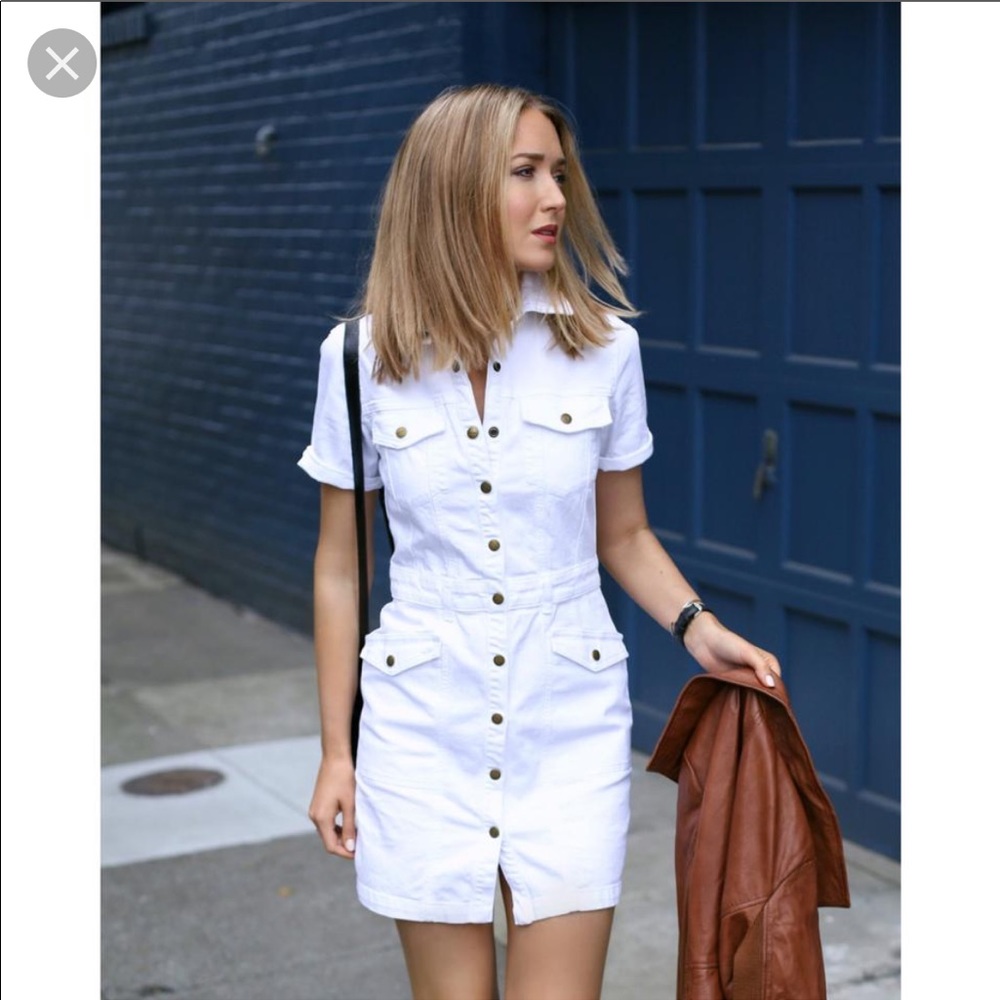 Current/Elliott White Button-Down Dress